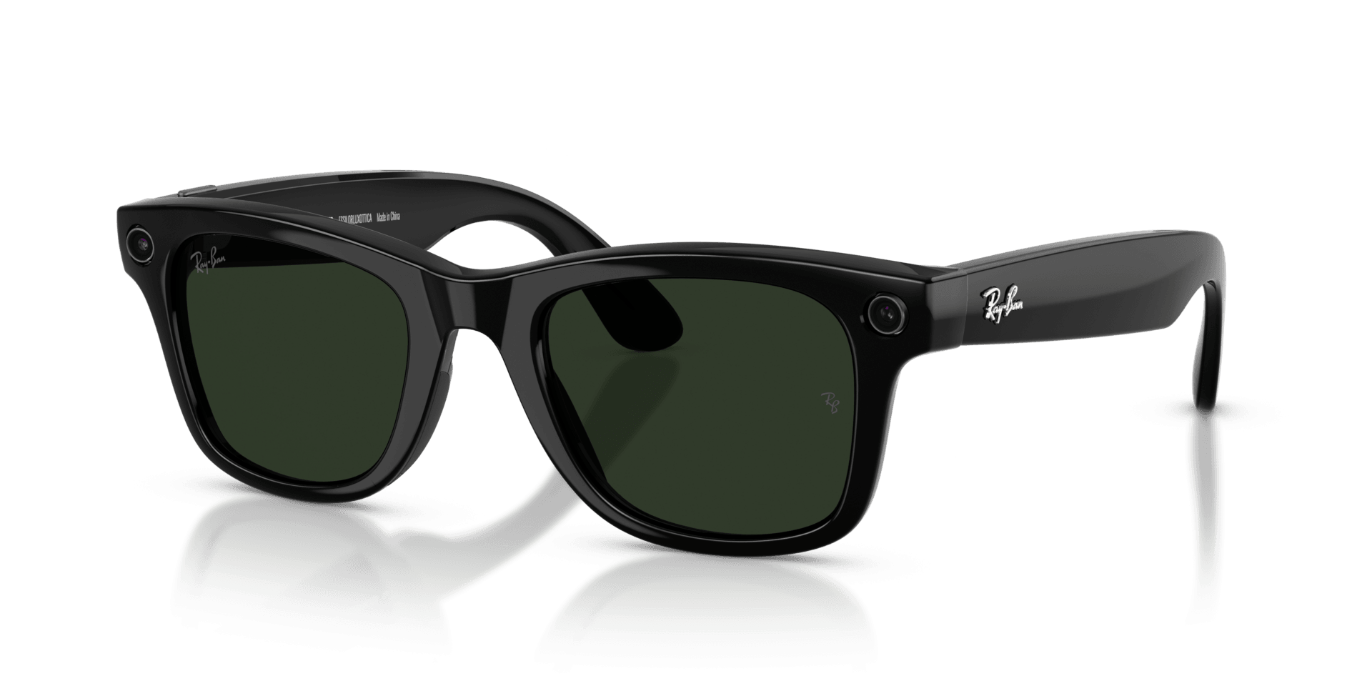 Ray-Ban | Meta Wayfarer Shiny Black - Gen 2 | Square | Black | Clear/Graphite Green