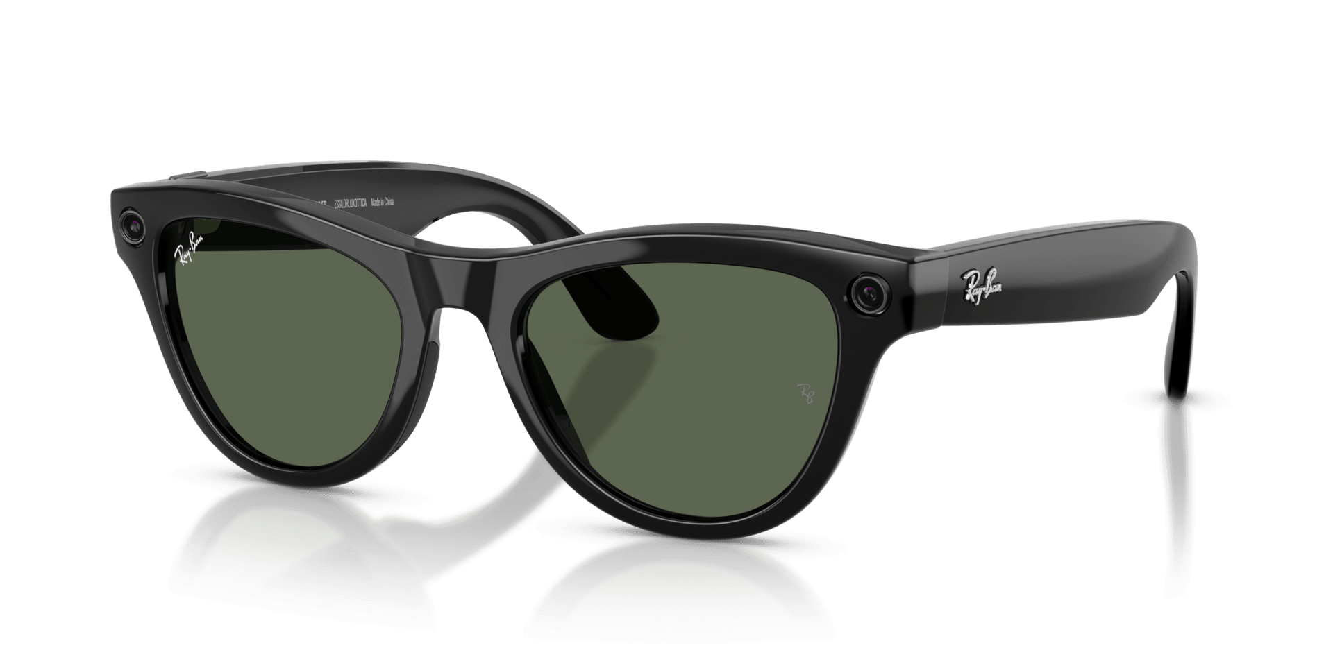 Ray-Ban | Meta Skyler Shiny Black - Gen 2 | Cat Eye | Black | G-15 Green