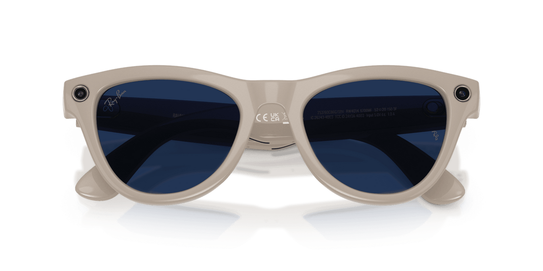 Ray-Ban | Meta Skyler Shiny Shiny Chalky Grey - Gen 2 | Cat Eye | Chalky Grey | Clear/Sapphire