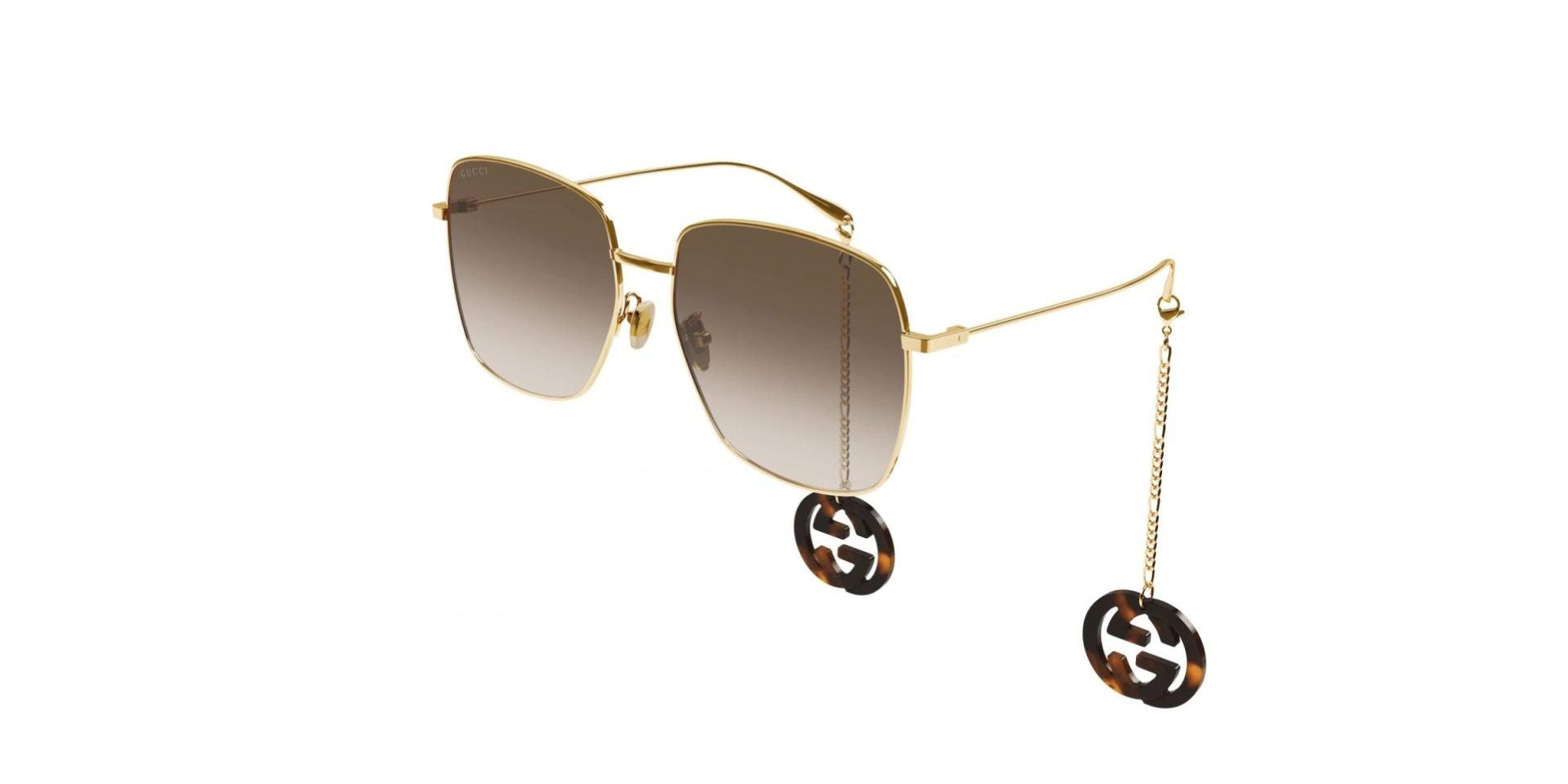 Gucci Square Metal Sunglasses with Chain Detail - GG1031S