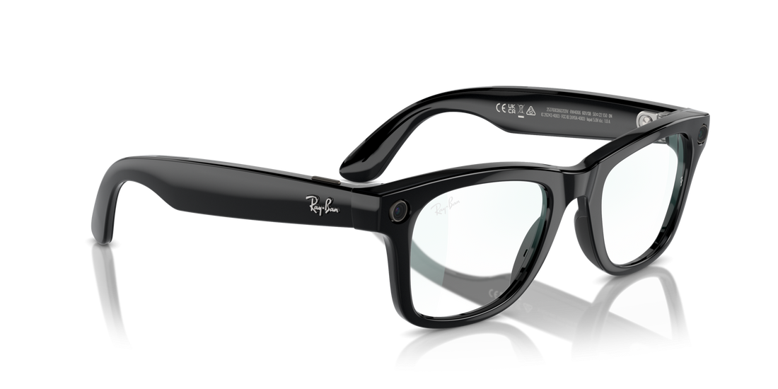 Ray-Ban | Meta Wayfarer Large Shiny Black - Gen 1 | Frame Color: Shiny Black | Lens Color: Clear