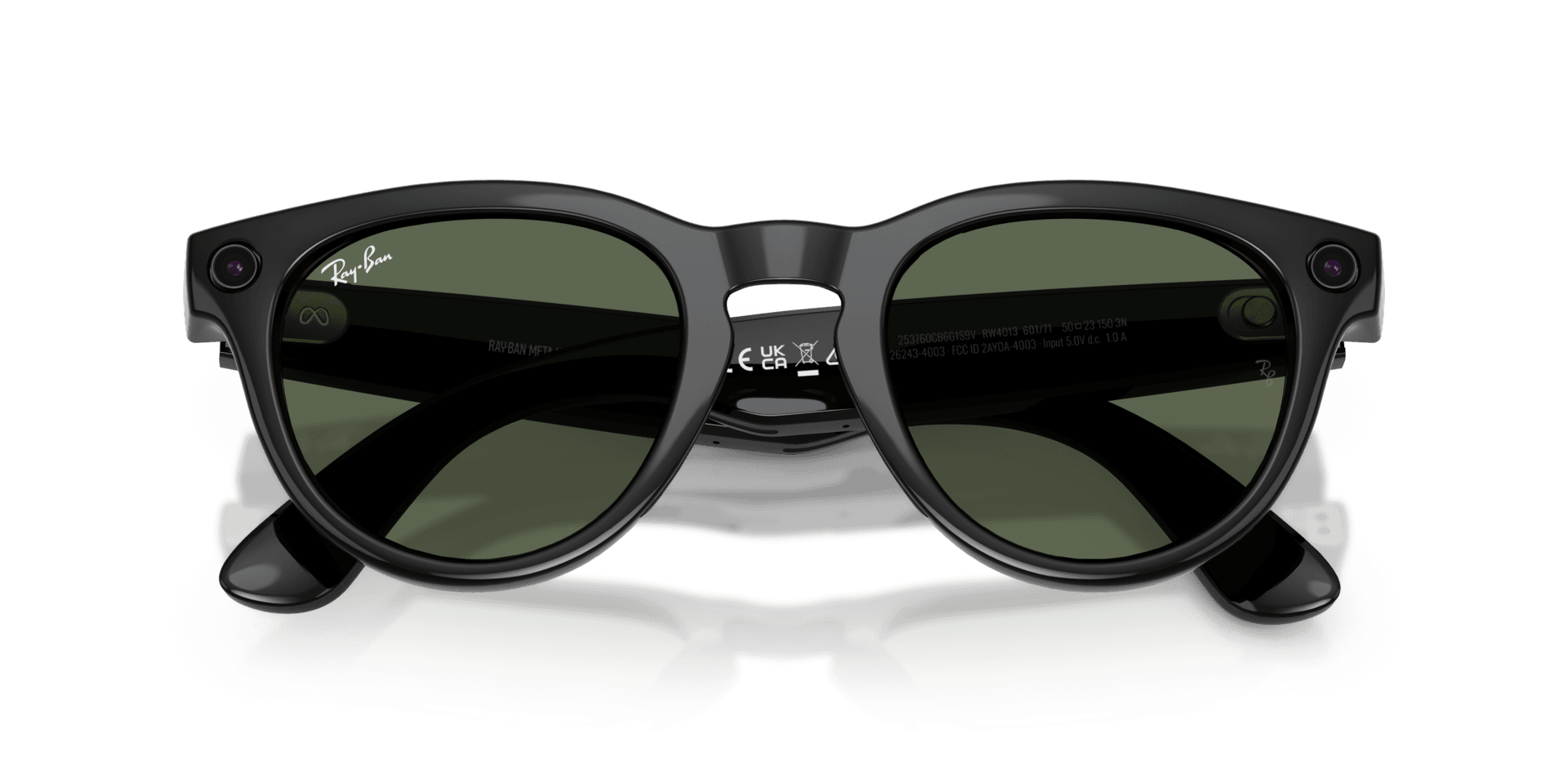 Ray-Ban | Meta Headliner Shiny Black - Gen 2 | Phantos | Black | Clear/Graphite Green