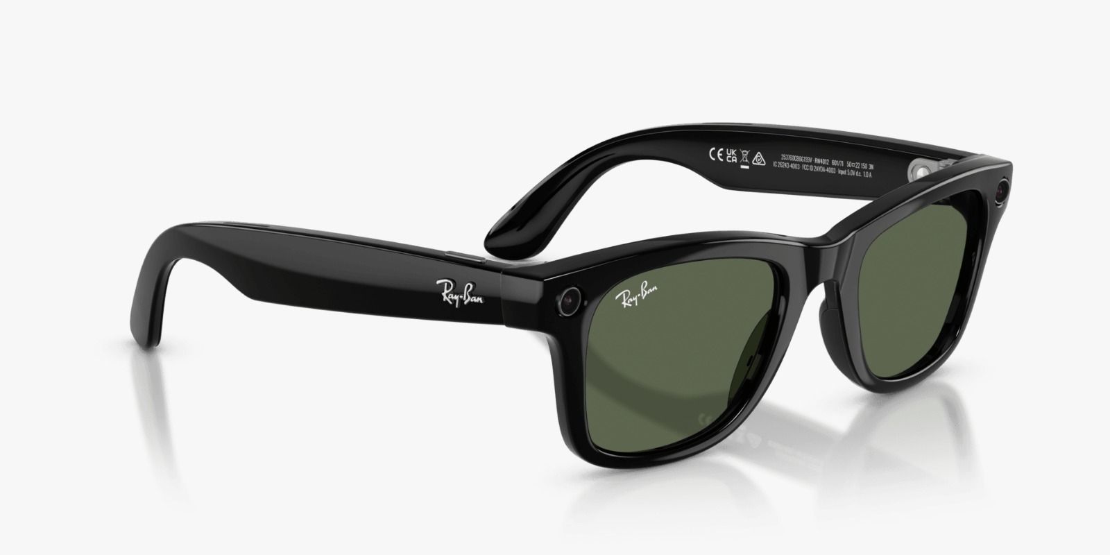 Ray-Ban | Meta Wayfarer Shiny Black - Gen 2 | Square | Black | G-15 Green